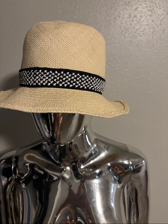 Valentino BEIGE Straw Fedora Hat with Black Band main image 10